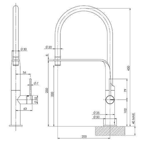 Vido Flexible Hose Sink Mixer Tap