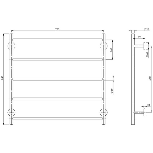 Round Radii Towel Rail