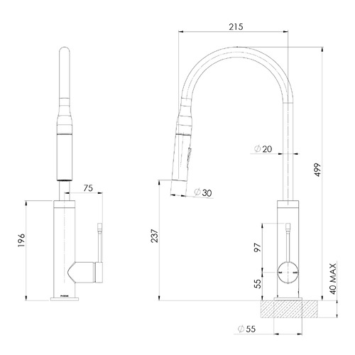 Deja Pull-Out Sink Mixer Tap