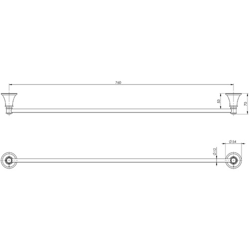 Nostalgia Single Bar Vertical Towel Rail