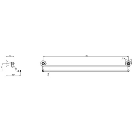 Nostalgia Double Bar Vertical Towel Rail