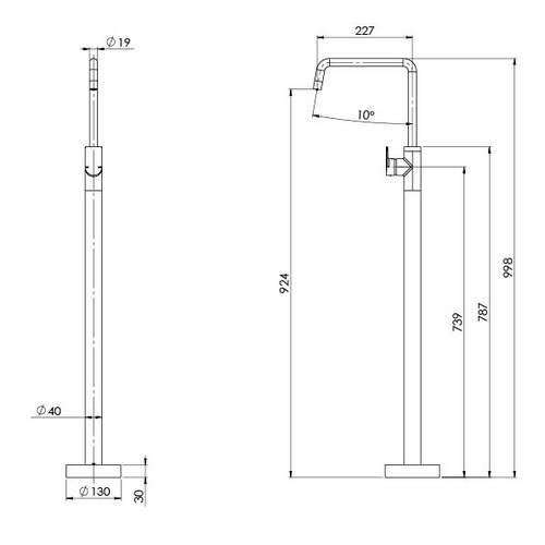 Mekko Floor Mounted Bath Mixer Tap