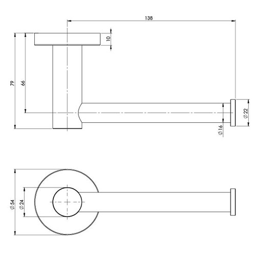Round Radii Toilet Roll Holder