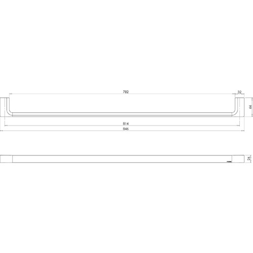 Gloss Single Bar Vertical Towel Rail
