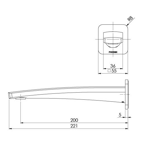 Mekko Wall Basin Spout