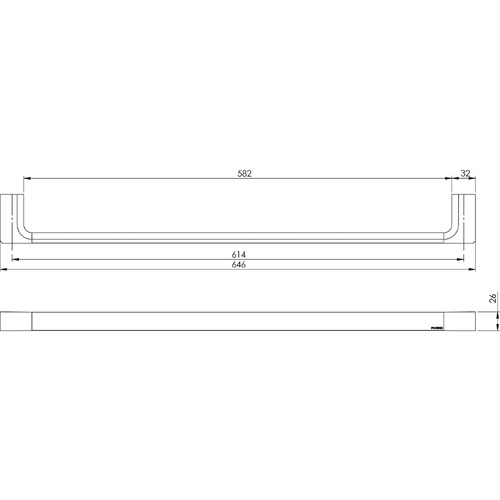 Gloss Single Bar Vertical Towel Rail