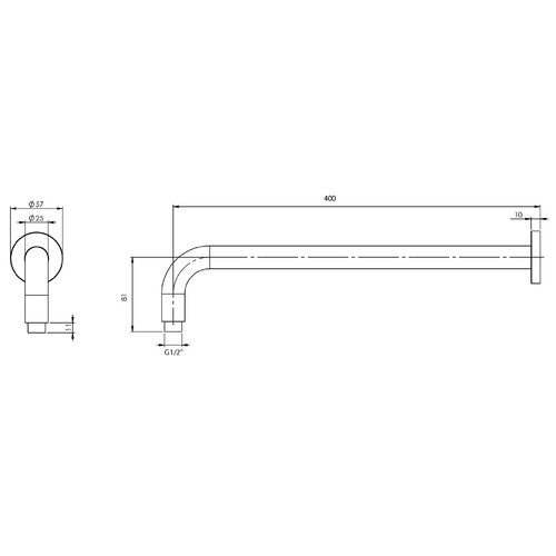 Round Vivid Shower Arm