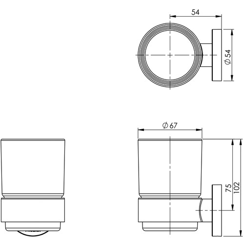 2 Piece Round Radii Tumbler & Holder Set