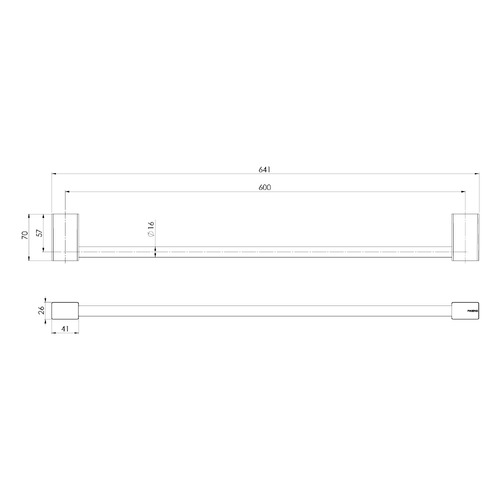 Lexi MKII Single Bar Towel Rail