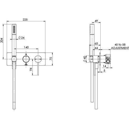 Vivid Slimline Mixers & Hand-Held Shower Head