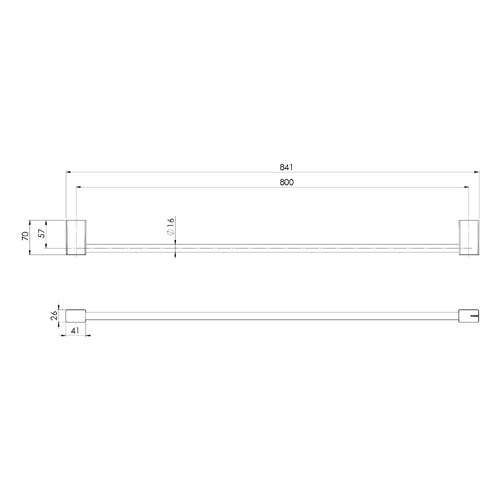 Lexi MKII Single Bar Towel Rail
