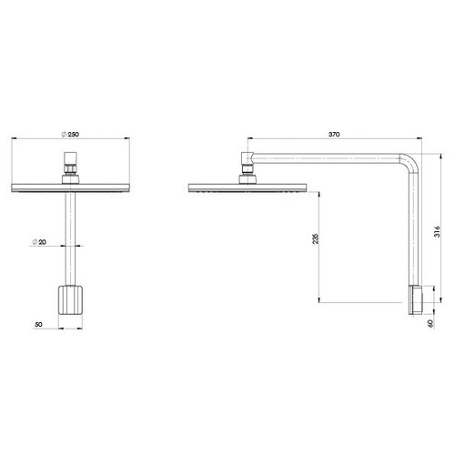 2 Piece NX Vive Shower Head & Arm Set