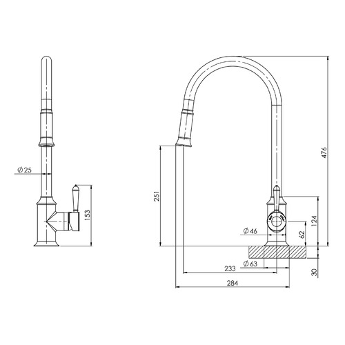 Nostalgia Pull-Out Sink Mixer Tap