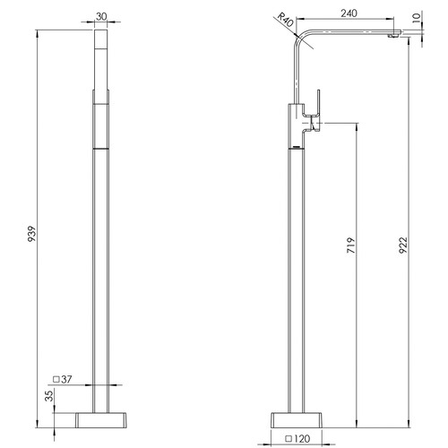 Radii Floor Mounted Bath Mixer | Temple & Webster