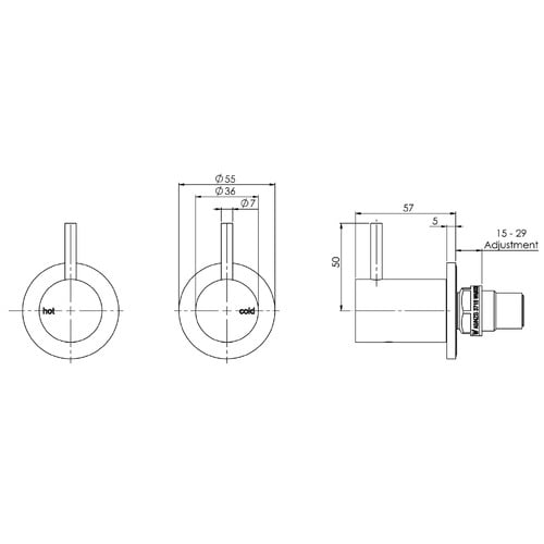 2 Piece Vivid Slimline Extended Wall Mixer Set