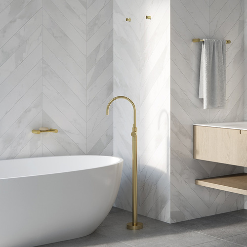 Vivid Slimline Oval Floor Mounted Bath Mixer