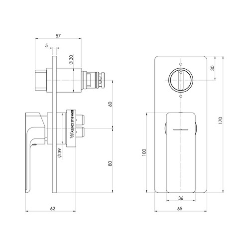 Gloss MKII Shower Diverter Mixer Fit-Off Kit
