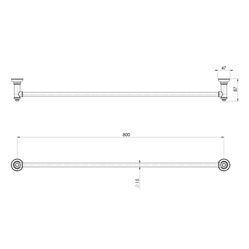 Cromford Single Bar Brass Towel Rail