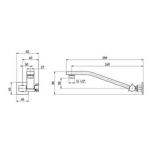 Lexi Square Universal Shower Arm