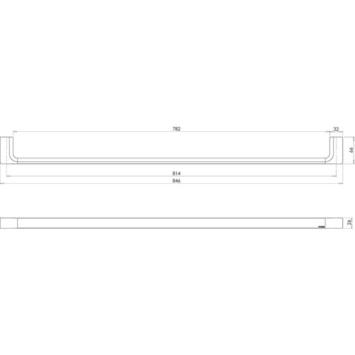 Gloss Single Bar Brass Towel Rail