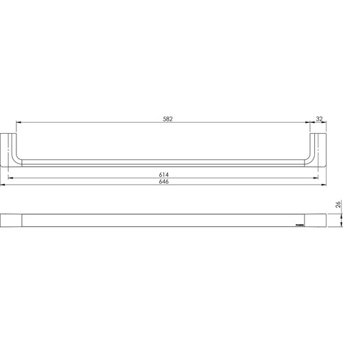 Gloss Single Bar Brass Towel Rail