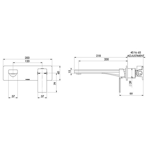 Radii Basin Spout & Mixer Set