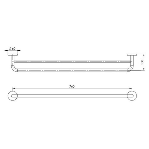 Festival Double Bar Brass Towel Rail
