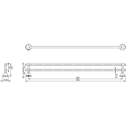 Ivy Double Bar Brass Towel Rail