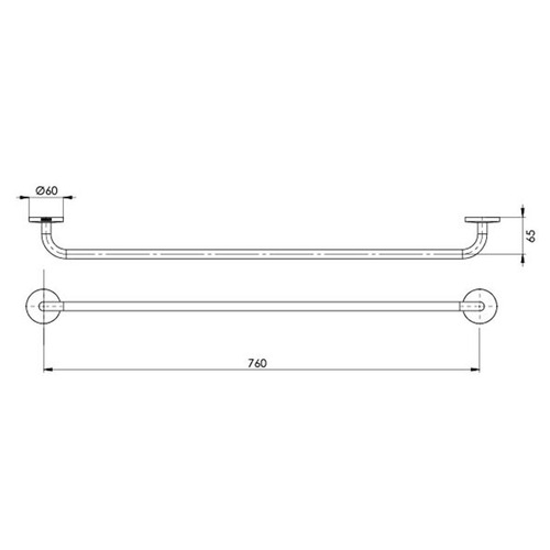 Festival Single Bar Brass Towel Rail