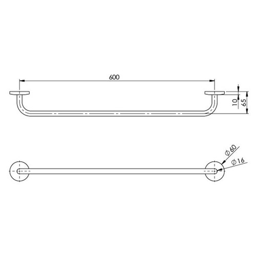 Festival Single Bar Brass Towel Rail