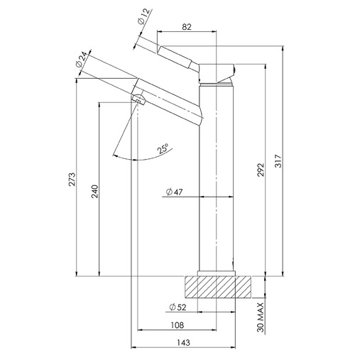 Vivid Chrome Vessel Basin Mixer Tap