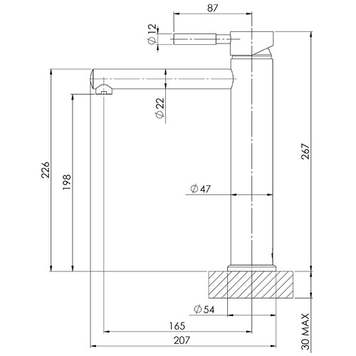 Vivid Straight Vessel Basin Mixer Tap