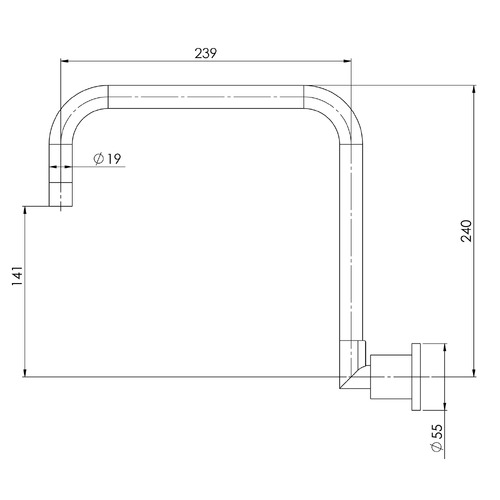 Vivid Pin Lever Square Line Wall Sink Spout