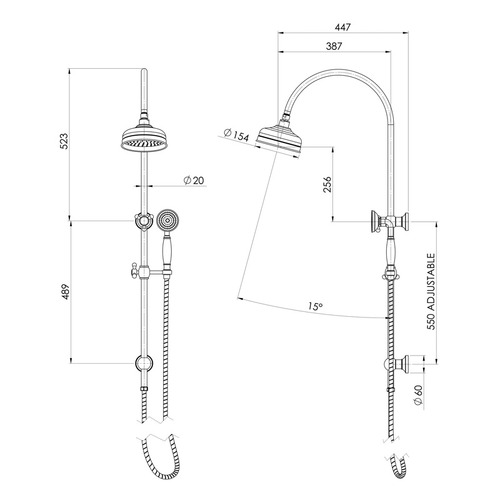 PhoenixTapware Cromford Round Twin Shower | Temple & Webster