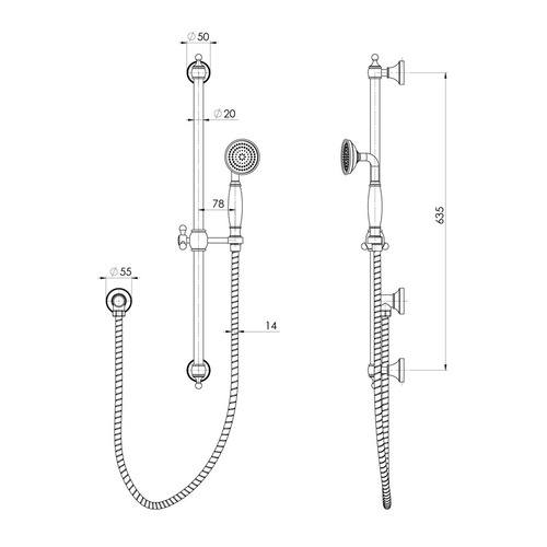 Cromford Round Rail Shower
