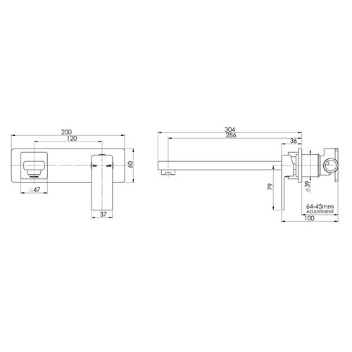 Radii Bath Spout & Mixer Set