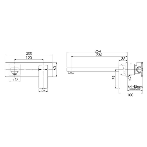 Radii Bath Spout & Mixer Set