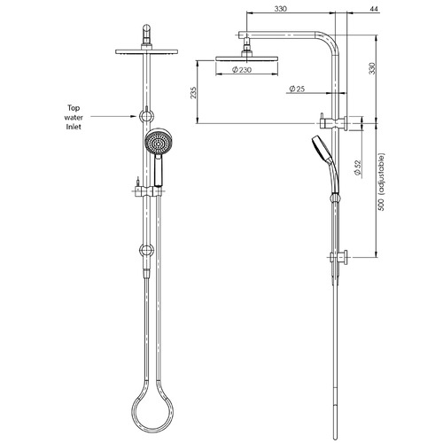 Vivid Slimline Twin Shower | Temple & Webster