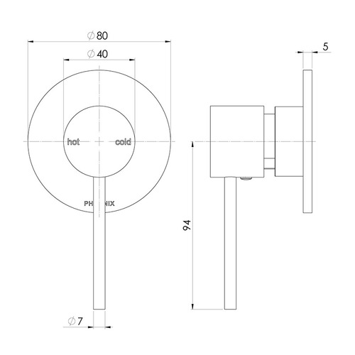 Vivid Slimline Shower Wall Mixer Fit-off Kit