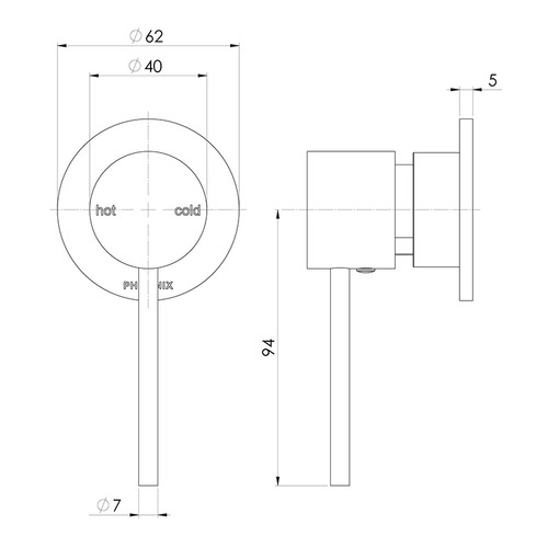 Vivid Slimline Shower Mixer Backplate Fit-off Kit