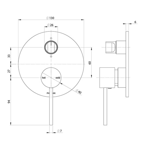 Vivid Slimline Diverter Mixer Fit-off Kit