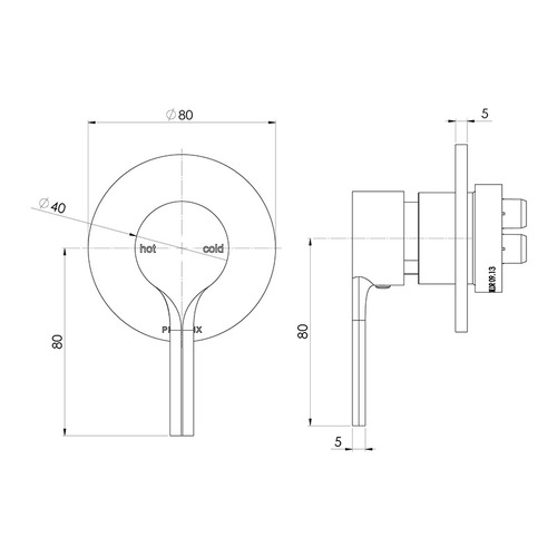 Vivid Slimline Oval Wall Mixer Fit-off Kit