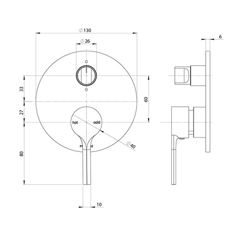 Vivid Slimline Oval Diverter Mixer Fit-off Kit