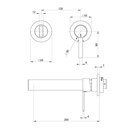 Lexi Spout & Wall Basin Mixer Fit-off Kit Set