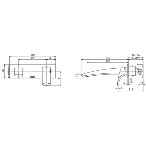 Rush Basin Spout & Mixer Set