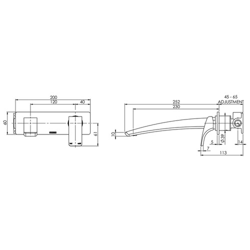 Rush Basin Spout & Mixer Set