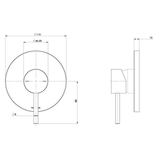 Pina Shower Mixer Trim Kit