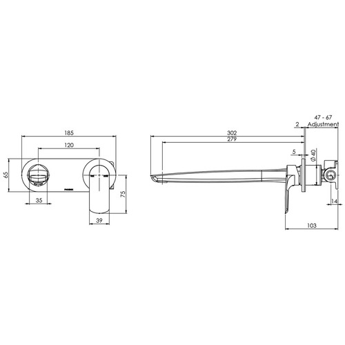 Subi Bath Spout & Mixer Set