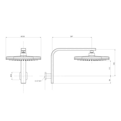 Nuage Shower Arm & Rose