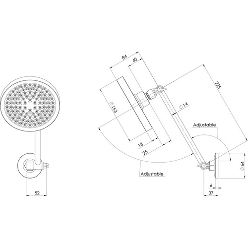 Pina Shower Head & Arm